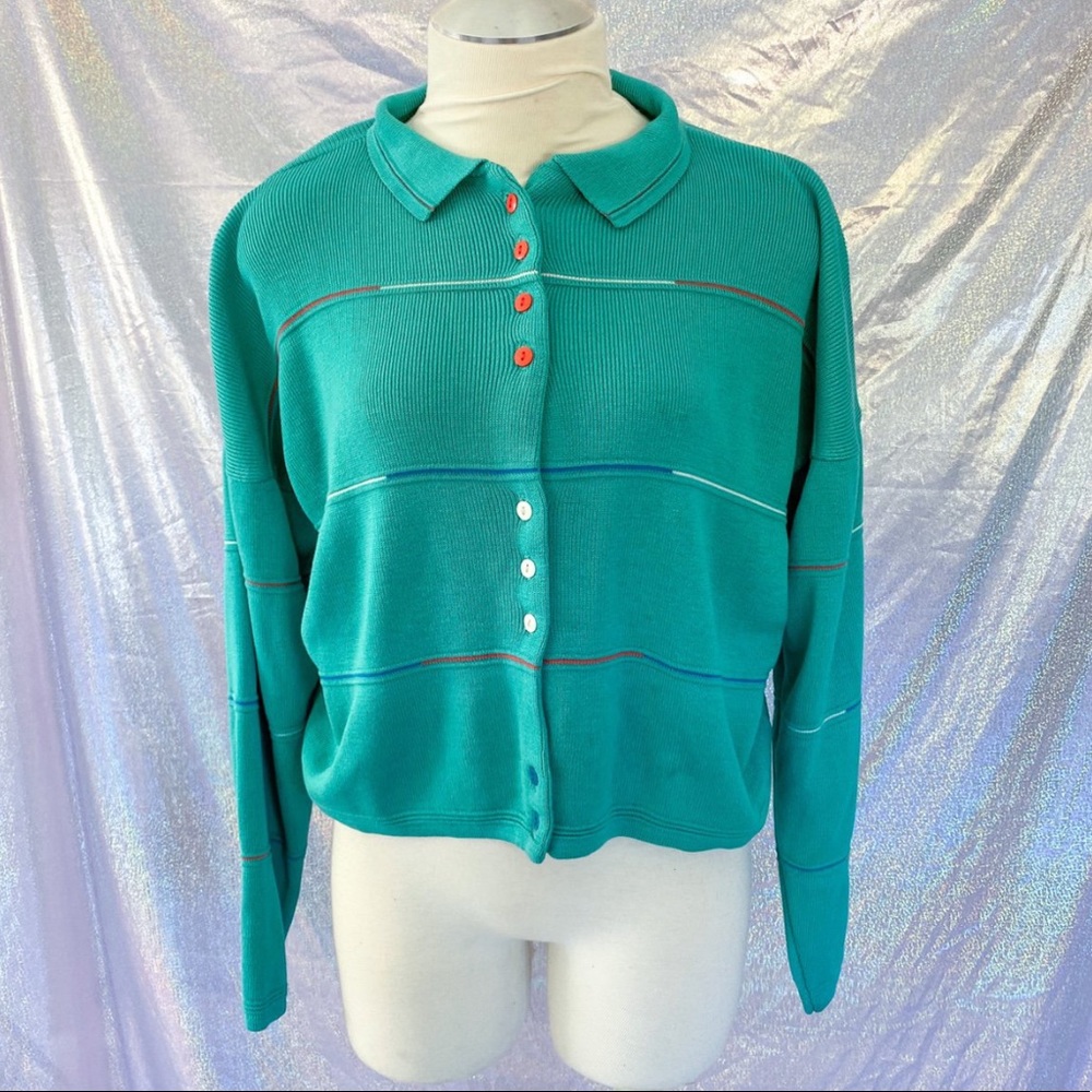 Vintage 1990’s Turquoise Knit Top Sweater